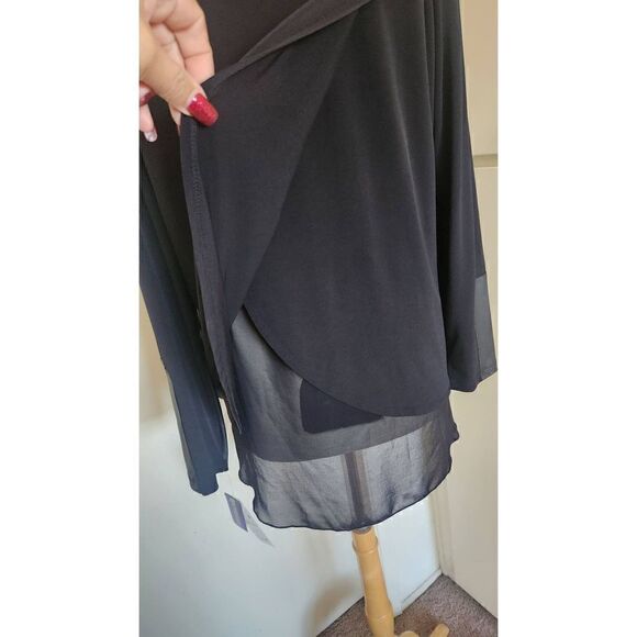 Peter Nygard Knit Black/Black Tunic Length Long Sleeve Pullover, NWT, M - Picture 7 of 10